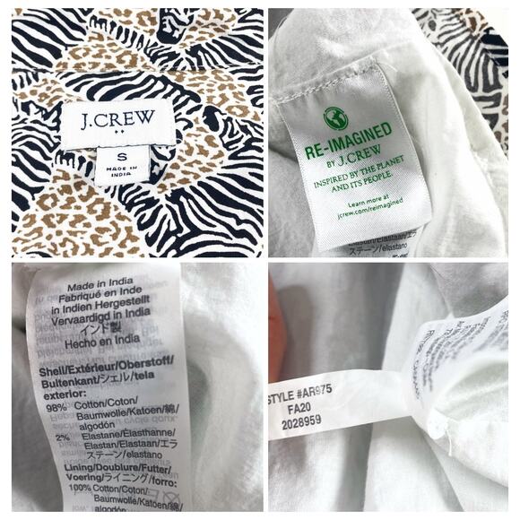 J. Crew Zebra Safari Animal Print Tiered Pocket Dress Sz S - Picture 4 of 8